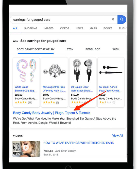 wygląd nowego formatu reklam produktowych google